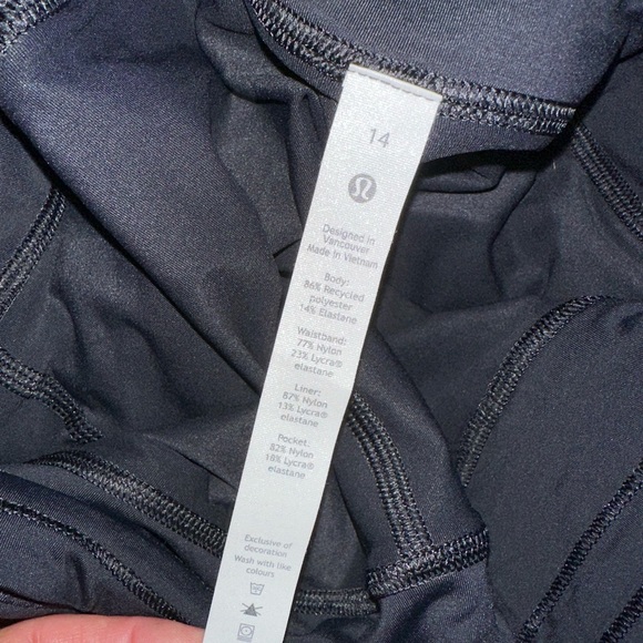 BNWOT LuLuLemon Pace Rival Skirt. Inflected Highlight Yellow/Black. Size 14 Tall - Picture 9 of 9